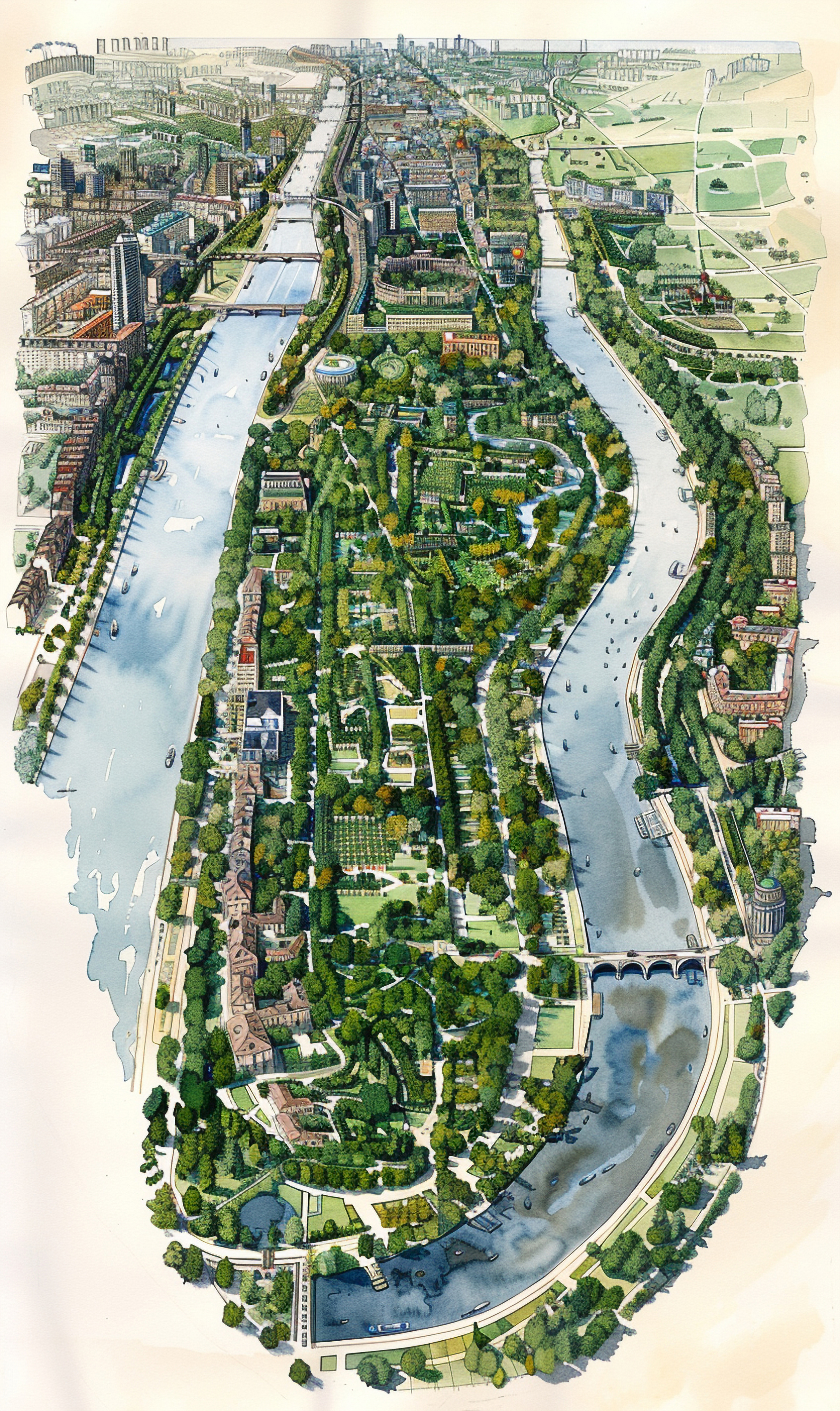 Illustrated city planning